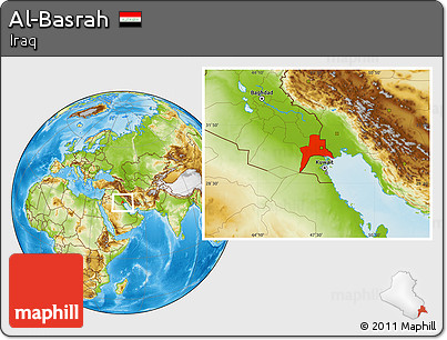Physical Location Map of Al-Basrah