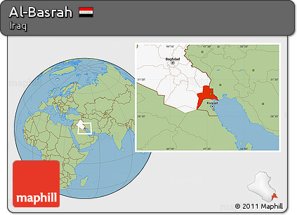 Savanna Style Location Map of Al-Basrah, highlighted country