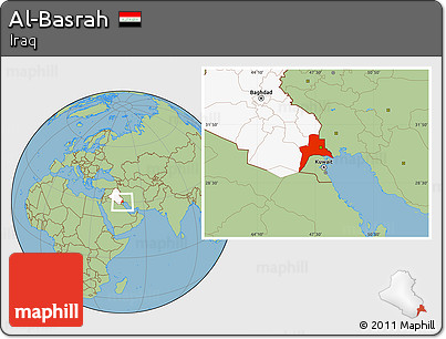 Savanna Style Location Map of Al-Basrah, highlighted country