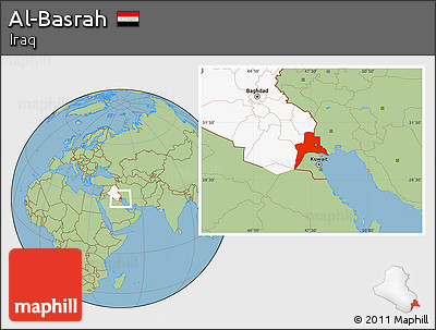 Savanna Style Location Map of Al-Basrah, highlighted country