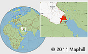 Savanna Style Location Map of Al-Basrah, highlighted country