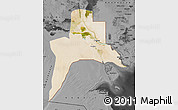 Satellite Map of Al-Basrah, darken, desaturated