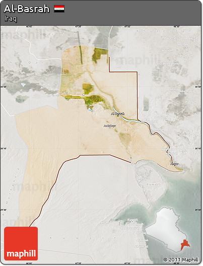 Satellite Map of Al-Basrah, lighten, semi-desaturated