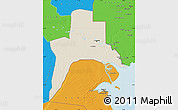 Shaded Relief Map of Al-Basrah, political outside