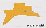 Political Panoramic Map of Al-Basrah, cropped outside