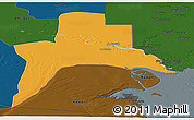 Political Panoramic Map of Al-Basrah, darken