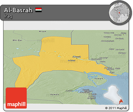 Savanna Style Panoramic Map of Al-Basrah