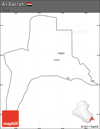 Blank Simple Map of Al-Basrah, cropped outside