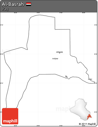 Blank Simple Map of Al-Basrah, cropped outside
