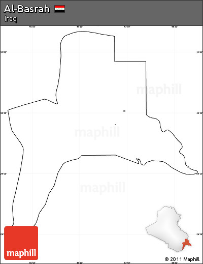Blank Simple Map of Al-Basrah, cropped outside, no labels