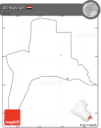 Blank Simple Map of Al-Basrah, cropped outside, no labels
