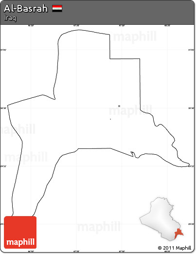 Blank Simple Map of Al-Basrah, cropped outside, no labels