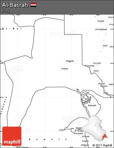 Blank Simple Map of Al-Basrah