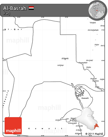 Blank Simple Map of Al-Basrah