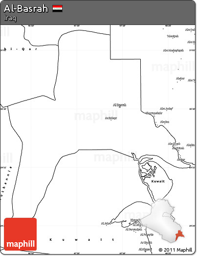 Blank Simple Map of Al-Basrah