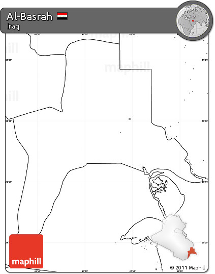 Blank Simple Map of Al-Basrah, no labels