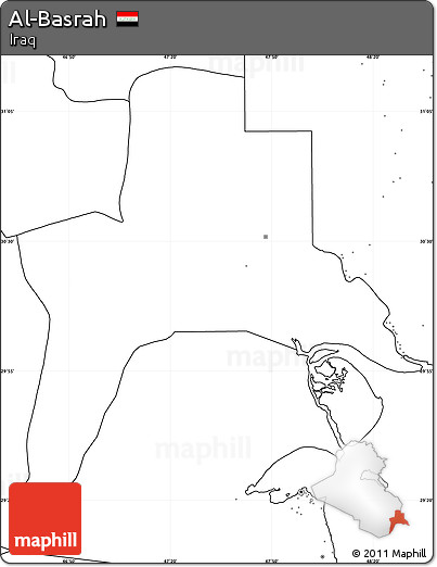 Blank Simple Map of Al-Basrah, no labels