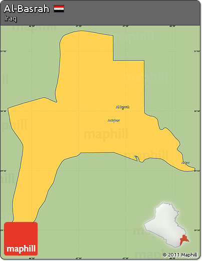 Savanna Style Simple Map of Al-Basrah, cropped outside