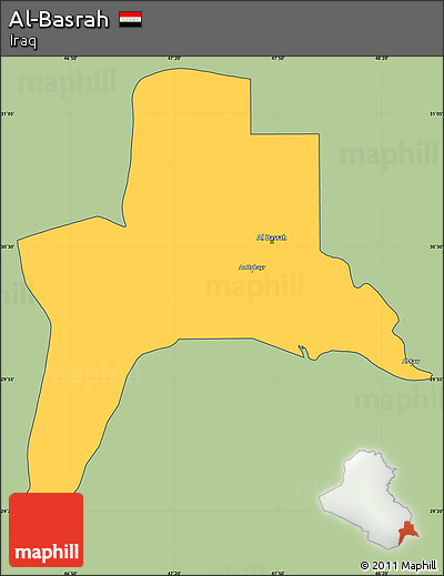 Savanna Style Simple Map of Al-Basrah, cropped outside
