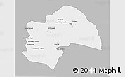 Gray 3D Map of Al-Qadisiyah, single color outside