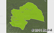 Physical 3D Map of Al-Qadisiyah, darken, semi-desaturated