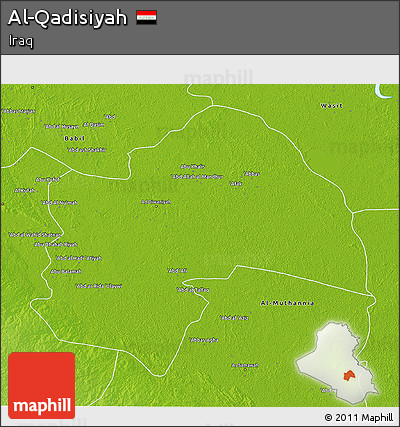 Physical 3D Map of Al-Qadisiyah