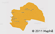 Political 3D Map of Al-Qadisiyah, cropped outside