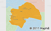 Political 3D Map of Al-Qadisiyah, lighten