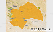 Political 3D Map of Al-Qadisiyah, satellite outside