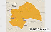 Political 3D Map of Al-Qadisiyah, shaded relief outside