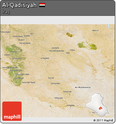Satellite 3D Map of Al-Qadisiyah
