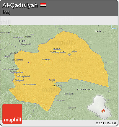 Savanna Style 3D Map of Al-Qadisiyah