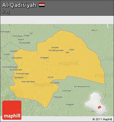 Savanna Style 3D Map of Al-Qadisiyah