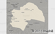 Shaded Relief 3D Map of Al-Qadisiyah, darken, semi-desaturated