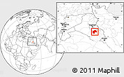 Blank Location Map of Al-Qadisiyah, within the entire country