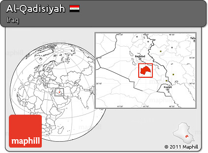 Blank Location Map of Al-Qadisiyah