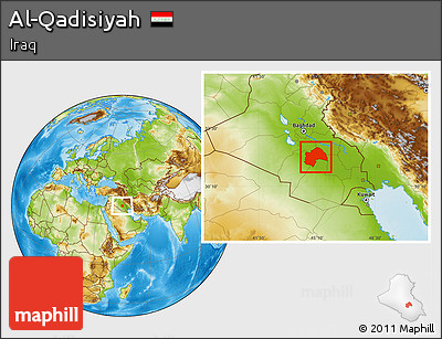 Physical Location Map of Al-Qadisiyah