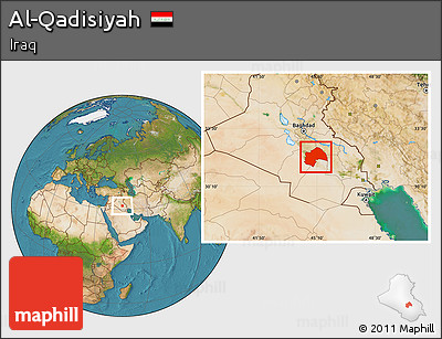 Satellite Location Map of Al-Qadisiyah