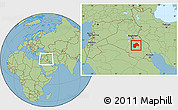 Savanna Style Location Map of Al-Qadisiyah, within the entire country