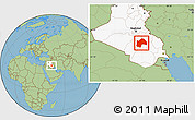 Savanna Style Location Map of Al-Qadisiyah, highlighted country