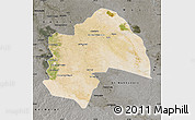 Satellite Map of Al-Qadisiyah, darken, semi-desaturated