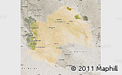 Satellite Map of Al-Qadisiyah, semi-desaturated