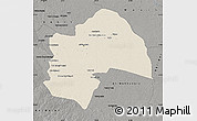 Shaded Relief Map of Al-Qadisiyah, darken, semi-desaturated