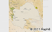 Shaded Relief Map of Al-Qadisiyah, satellite outside