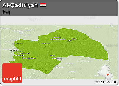 Physical Panoramic Map of Al-Qadisiyah, lighten