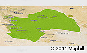 Physical Panoramic Map of Al-Qadisiyah, satellite outside