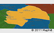 Political Panoramic Map of Al-Qadisiyah, darken