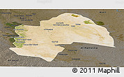 Satellite Panoramic Map of Al-Qadisiyah, darken