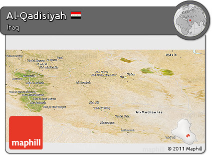 Satellite Panoramic Map of Al-Qadisiyah