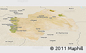 Satellite Panoramic Map of Al-Qadisiyah, shaded relief outside